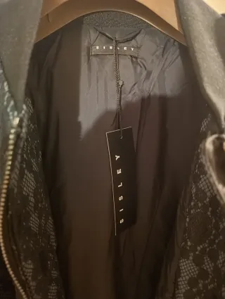 Bomber Sisley Blu Navy/Nero Nuovo con Cartellino