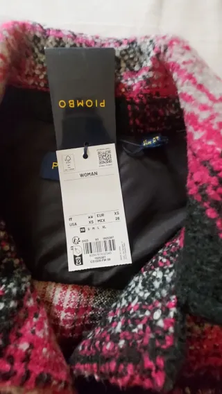 Giacca a quadri rosa e nera