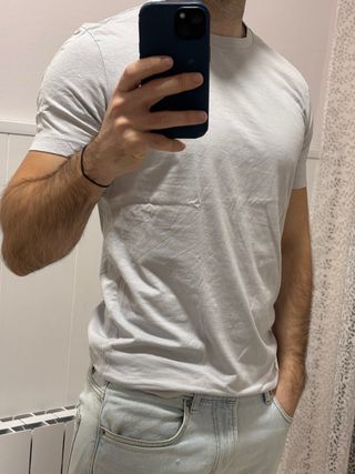 Camiseta Mango Básica Azul Claro