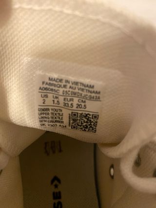 Zapatillas niñ@ Converse Blancas T-33.5