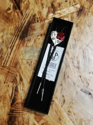 Corbata Bolo Corazón con Rosa.