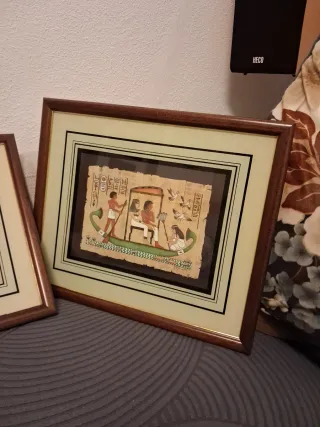 Cuadro Papyrus Egipcio Marco Madera