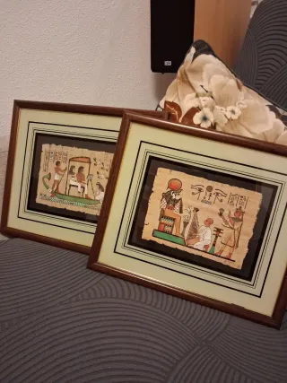 Cuadro Papyrus Egipcio Marco Madera