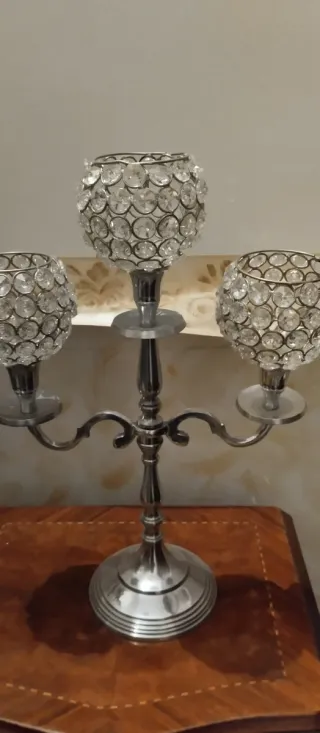 Portacandele in metallo e vetro