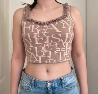 Elisabetta Franchi crop top logo rosa