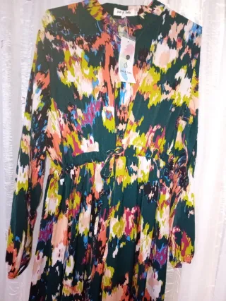 Vestido largo estampado multicolor