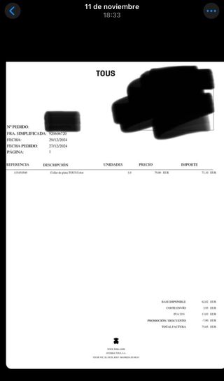 Collar Tous Oso Negro Plata