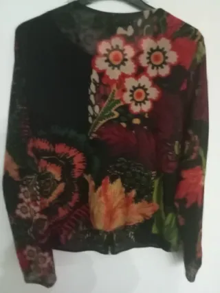 Chaqueta Desigual floral cremallera XL