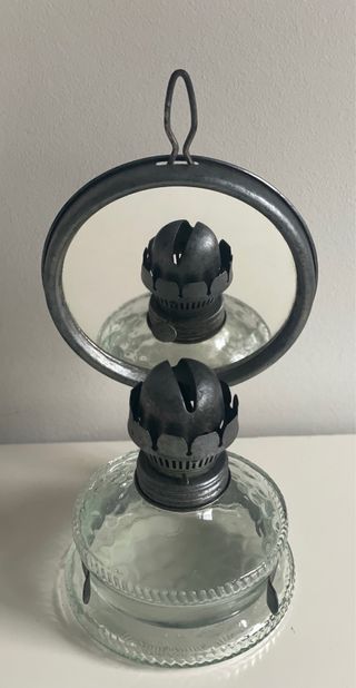 Lámpara Aceite Antigua con Espejo