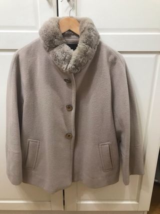 Chaquetón lana y mohair beig
