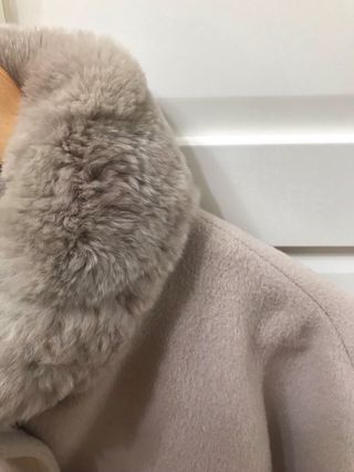 Chaquetón lana y mohair beig