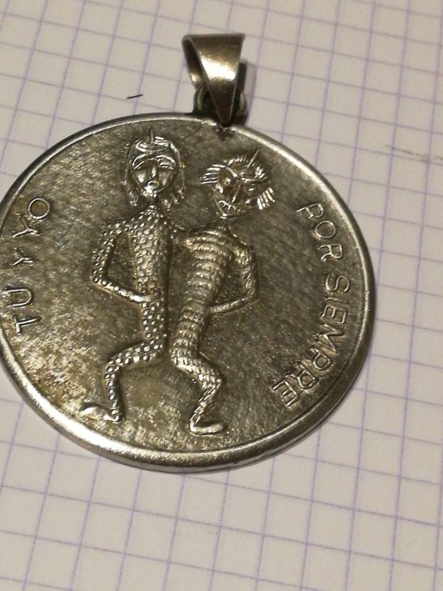 2 Medallas Amuleto Buena Suerte Metálicas MEXICANA