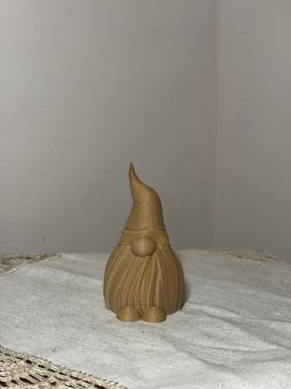 Gnomo Natalizio 3D Effetto Legno 9 cm