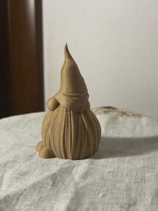 Gnomo Natalizio 3D Effetto Legno 9 cm