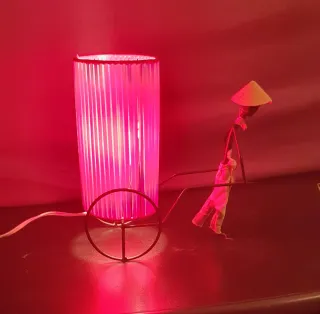 Lampada vintage uomo con carretto