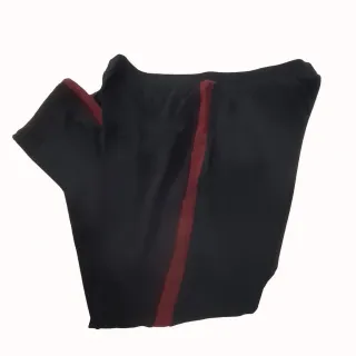 Leggings curvy neri con banda bordeaux