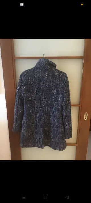 Cappotto tessuto bouclé blu
