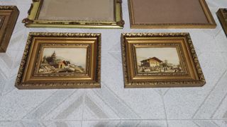Marcos de madera y cristal dorados