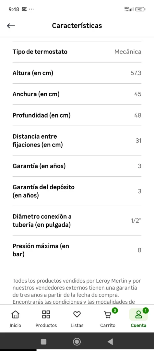 Termo eléctrico Ariston 50L
