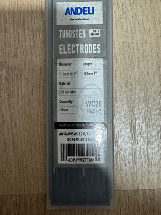 Electrodos de Tungsteno ANDELI WC20
