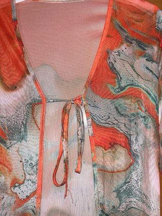 Kimono largo estampado manga acampanada