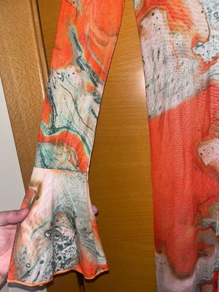 Kimono largo estampado manga acampanada