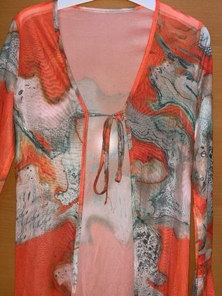 Kimono largo estampado manga acampanada