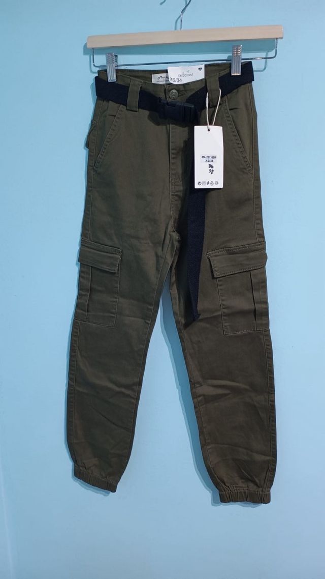 Pantalón cargo verde militar XS/34