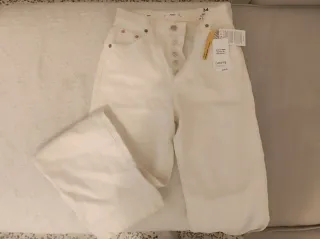Pantalón vaquero Mango beige / blanco Talla 34
