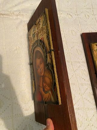 2 Cuadros Religiosos Vírgen y Niño