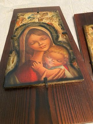 2 Cuadros Religiosos Vírgen y Niño