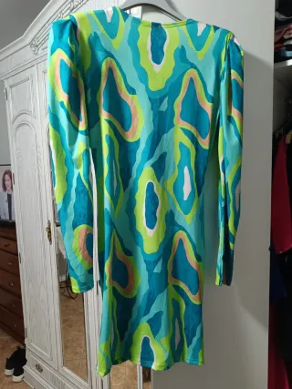 Vestido estampado mangas largas