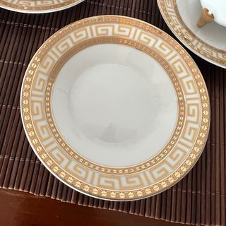 Juego de té porcelana oro y blanco