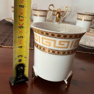 Juego de té porcelana oro y blanco