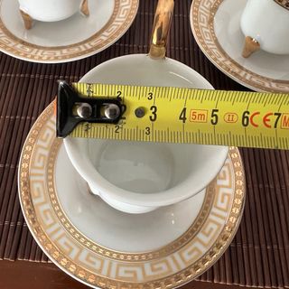 Juego de té porcelana oro y blanco