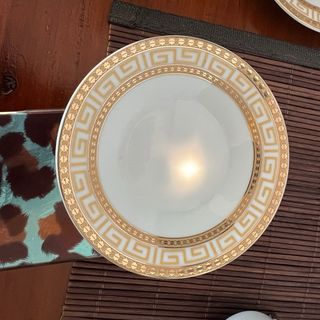 Juego de té porcelana oro y blanco