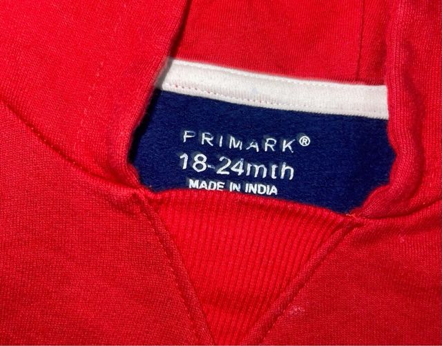 Sudadera Primark England Talla 18-24m