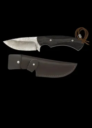 Cuchllo de caza hoja decorada laser láser