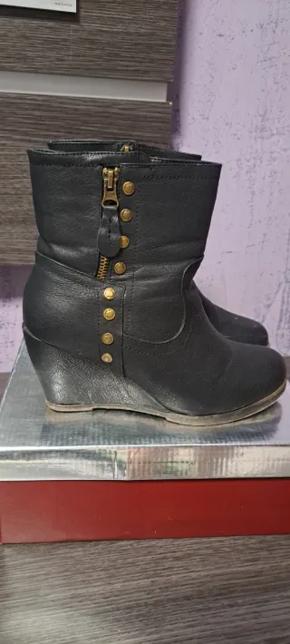 Botas de tacón negras talla 37
