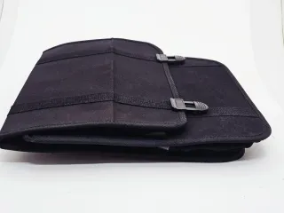 Alforja para bicicleta negra. Plegable.