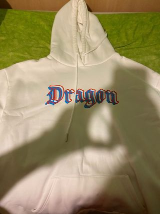 Sudadera Blanca con Estampado Dragon