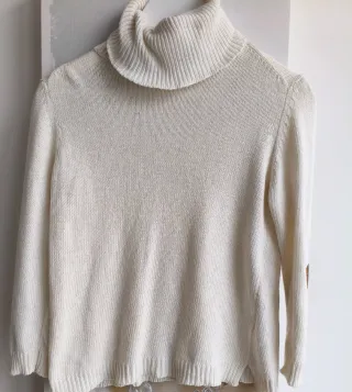 Jersey Zara cuello alto blanco