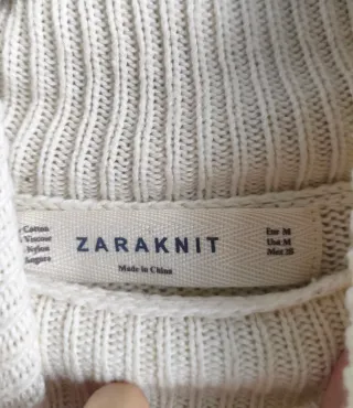 Jersey Zara cuello alto blanco