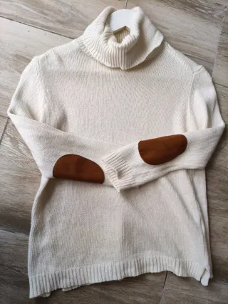 Jersey Zara cuello alto blanco