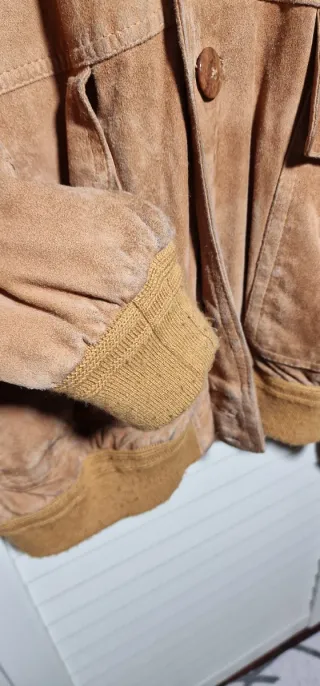 Giacca vintage in pelle scamosciata uomo, taglia 5