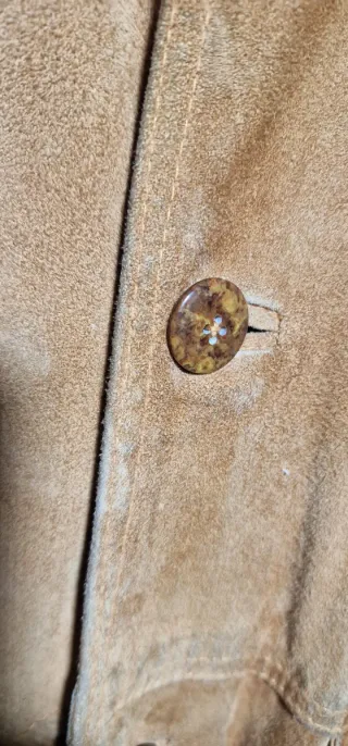 Giacca vintage in pelle scamosciata uomo, taglia 5