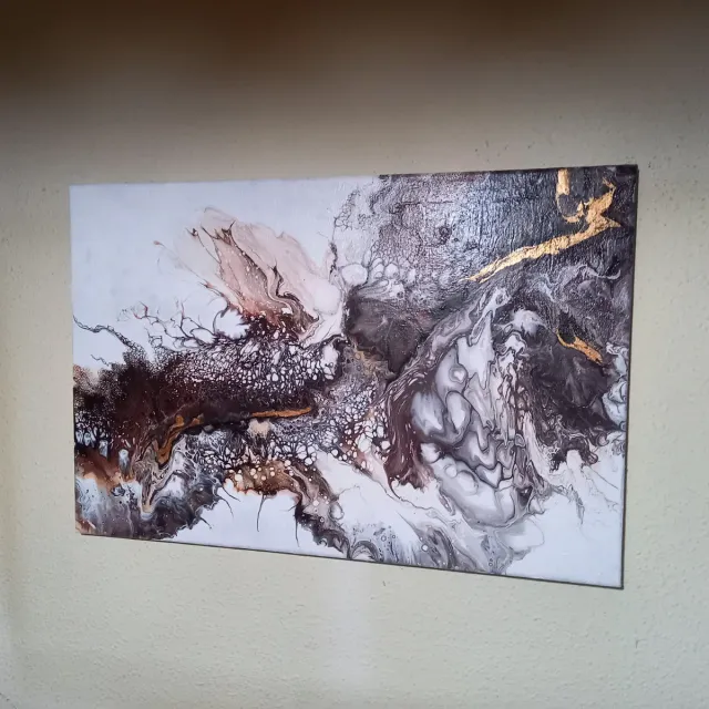 Cuadro Abstracto Pouring Acrílico