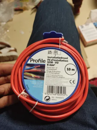 Cable Instalación 6mm² Rojo 10m