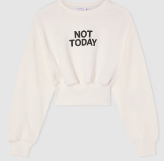 Sudadera crop blanca NOT TODAY Talla S
