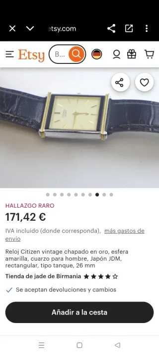 Reloj Citizen Vintage Chapado Oro